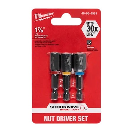 Milwaukee Tool 3-Pc Shockwave Magnetic Nut Driver Set ML49-66-4561